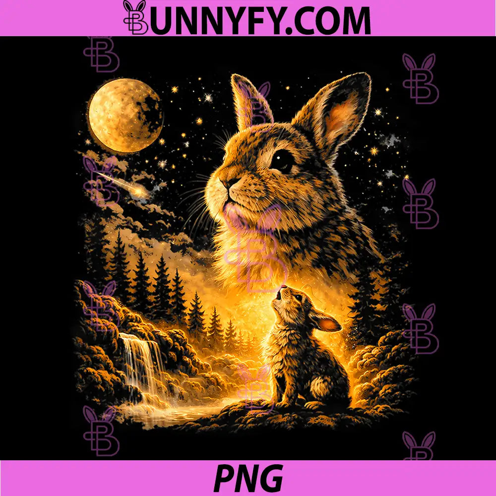 Bunny Howling to The Moon 90s PNG, Easter Bunny Rabbit Lover PNG