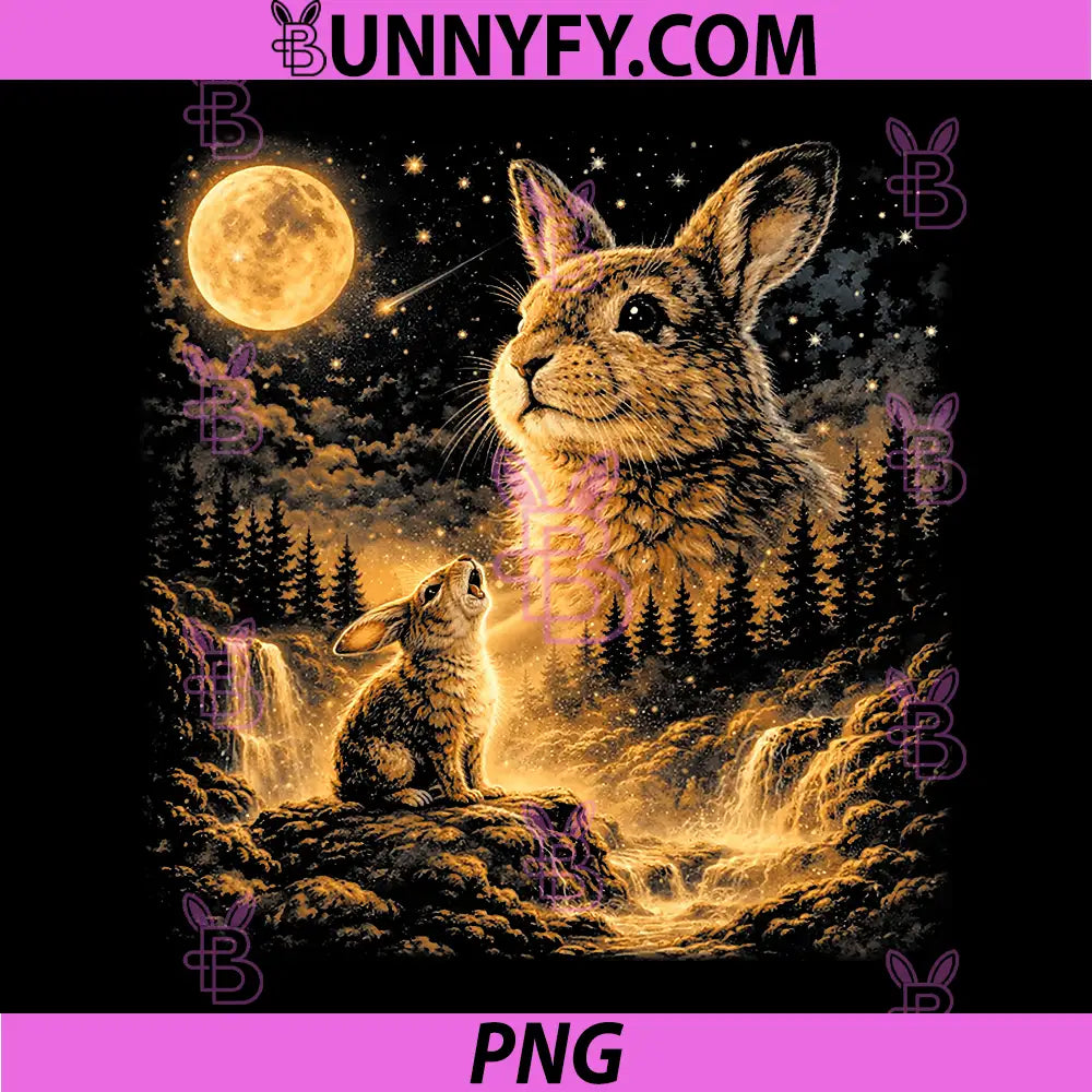 Bunny Howling to The Moon PNG, Vintage Silly Rabbit Easter PNG