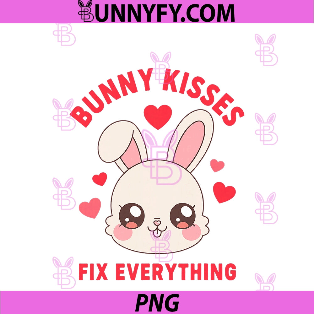 Bunny Kisses Fix Everything Cute PNG, Bunny Love Design PNG