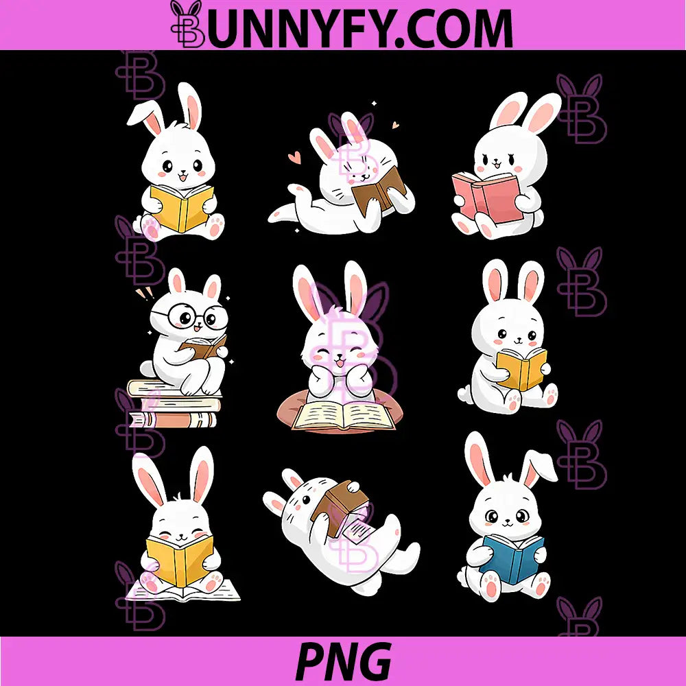 Bunny Reading PNG, Rabbit Funny Easter PNG