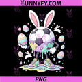 Bunny Soccer Ball Drip Easter Egg Cute PNG, Funny Rabbit Sport Cartoon Design PNG