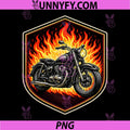 Burning Classic Motorcycle in Flames PNG, Motorbike Lover Biker PNG