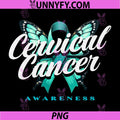 Butterfly Cervical PNG, Cancer Awareness Teal Ribbon Support PNG