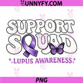 Butterfly Lupus Awareness PNG, Purple Ribbon Support Squad PNG
