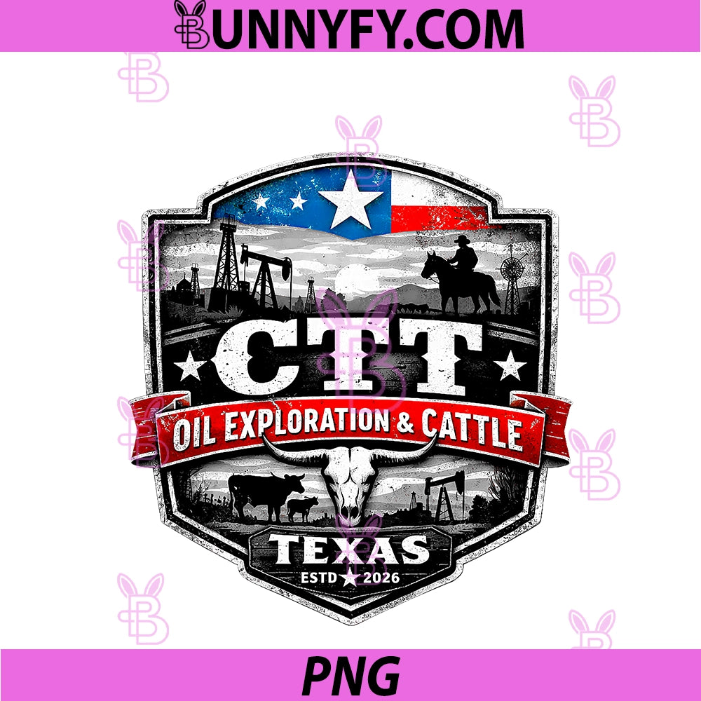 CTT Oil Exploration Cattle PNG, Badge MTEX Landman Series PNG