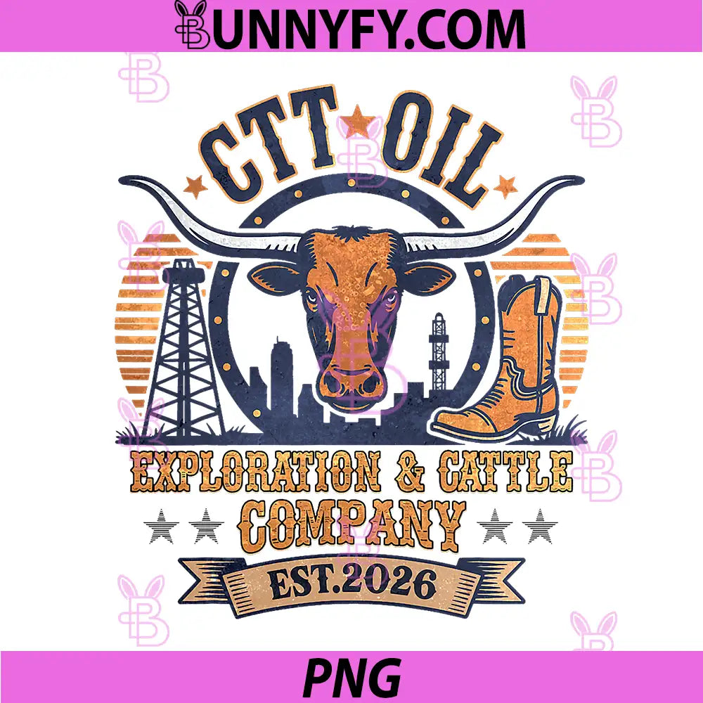 CTT Oil Exploration And Cattle Company Design PNG, Ranch Style PNG