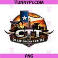 Texas Oil Exploration Cattle Company Design PNG, CTT Ranch Oil Rig PNG