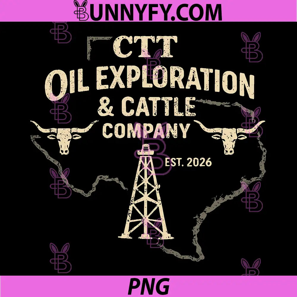 CTT Oil Exploration And Cattle Company Texas PNG, Vintage Oil PNG
