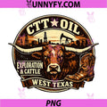 CTT Oil Exploration And Cattle West Texas PNG, Vintage Cowboy Ranch Oilfield PNG