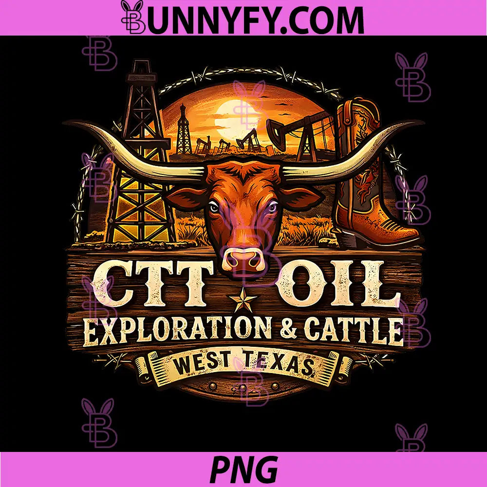 CTT Oil And Cattle Company PNG, Texas Oilfield Western Ranch PNG
