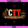 CTT Oil Rig Cattle Horns Graphic PNG, Midland Texas Ranch Oil PNG