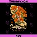 California Poppy Flower PNG, Vintage The Golden State Retro PNG