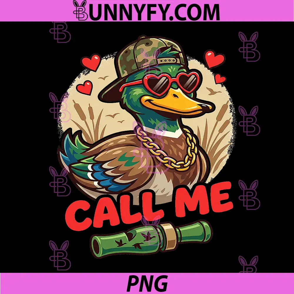 Call Me Duck Hunting Retro PNG, Valentine's Day PNG