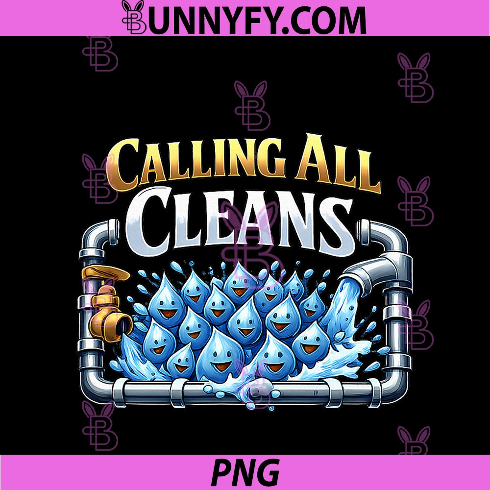 Calling All Cleans PNG, Plumber Pipe Pun Water Drop Crowd PNG