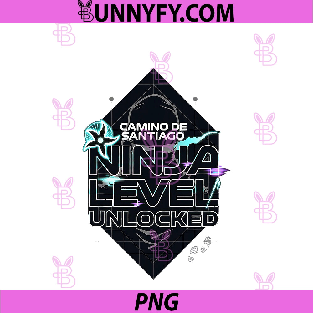 Camino De Santiago Ninja Level Unlocked PNG, Bright Ninja Hiking PNG