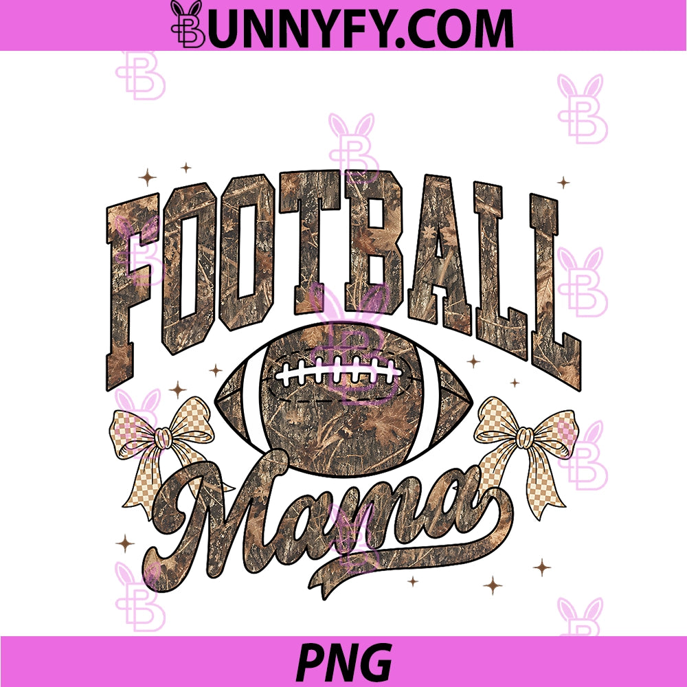 Camo Checkered Football Mama PNG, Touchdown Game Day Football Mom PNG