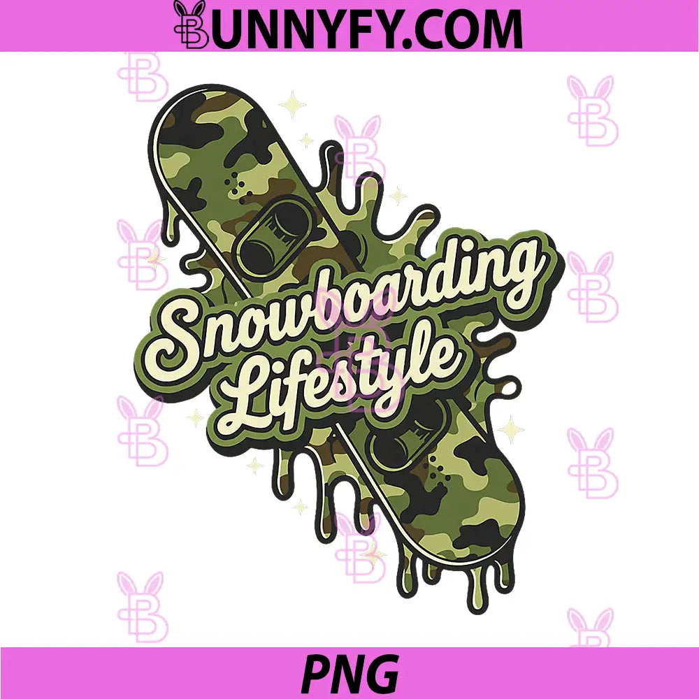 Camo Snowboarding PNG, Drip Life Style PNG