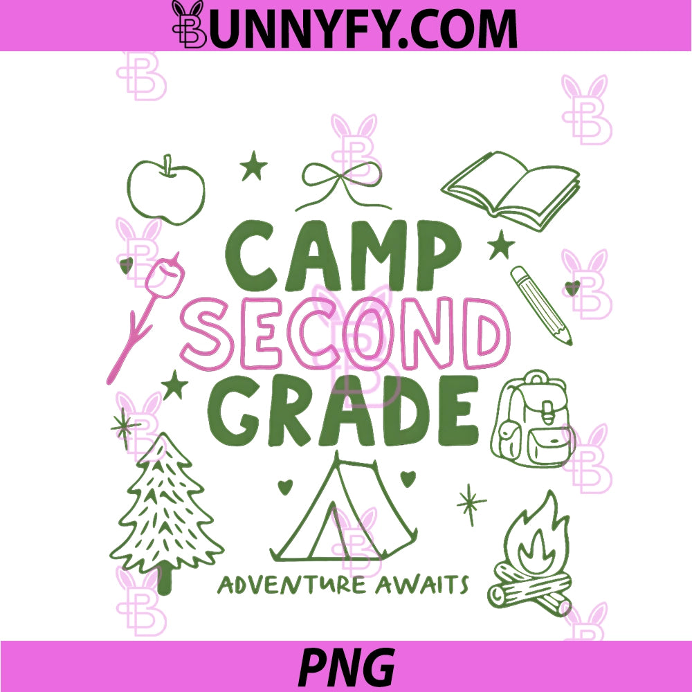 Camp Second Grade PNG, Teacher Camping Hiking Adventure Awaits PNG