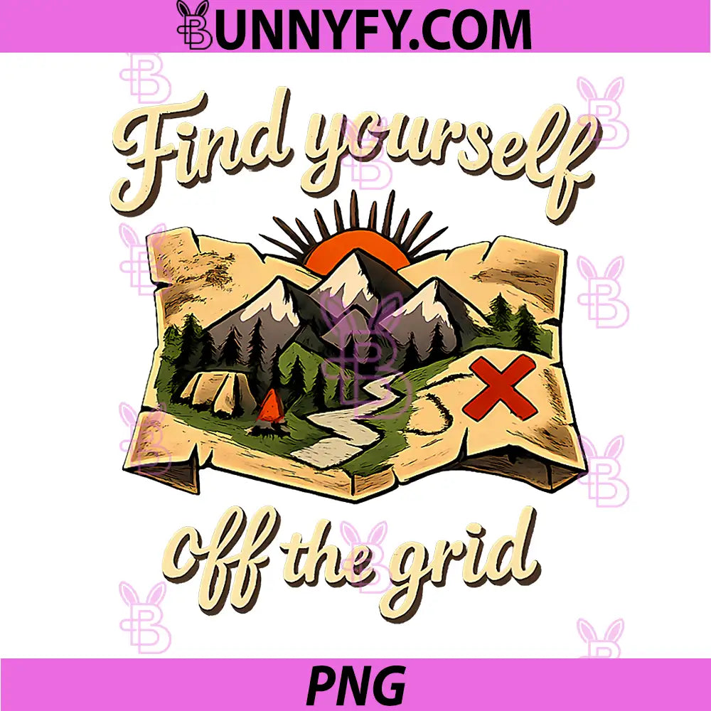 Camping Mountain Badge PNG, Find Yourself Off The Grid PNG