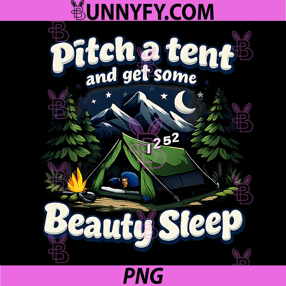 Camping Mountain Badge PNG, Pitch A Tent Beauty Sleep PNG