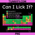 Can I Lick It Periodic Table PNG, Chemistry Humor Science Chart PNG