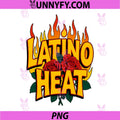 Latino Heat Fire Lettering PNG, Flaming Typography Rose Graphic PNG