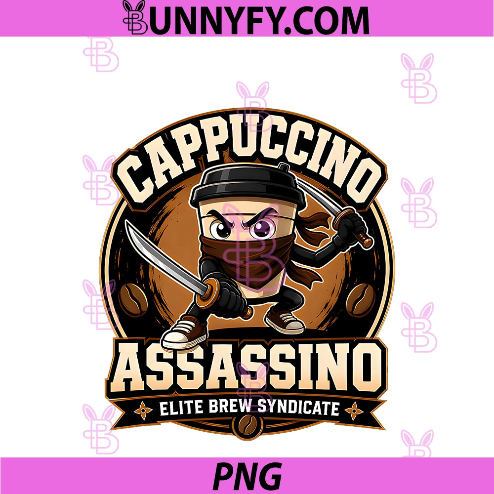 Cappuccino Assassino PNG, Kids Surreal Italian Brainrot PNG