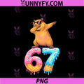 Capybara Dabbing 67 Ice Cream Drip PNG, 67 Birthday PNG
