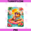 Capybara Pool Party PNG, Tropical Summer Chill Animal Vibes PNG