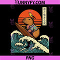 Capybara Surfing Cute Animal PNG, Beach Summer Ocean Rodent PNG