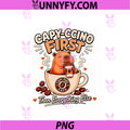 Capyccino First Cute PNG, Capybara Coffee Lover Cartoon PNG