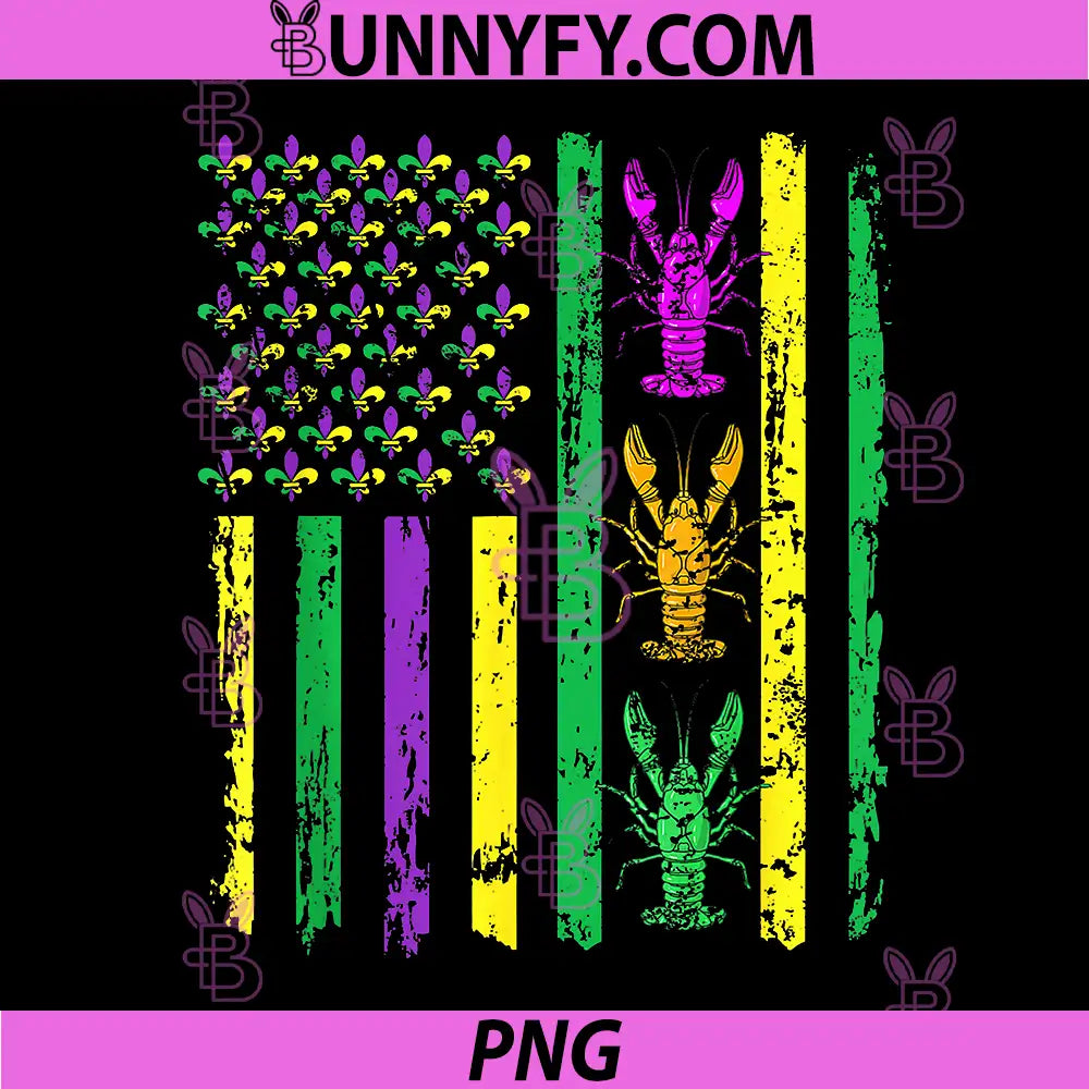 Carnival Mardi Gras USA PNG, American Flag Crawfish Parade PNG