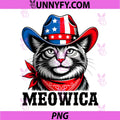 Cat 4th of July Patriotic PNG, Cat Lover Meowica Fourth of July PNG