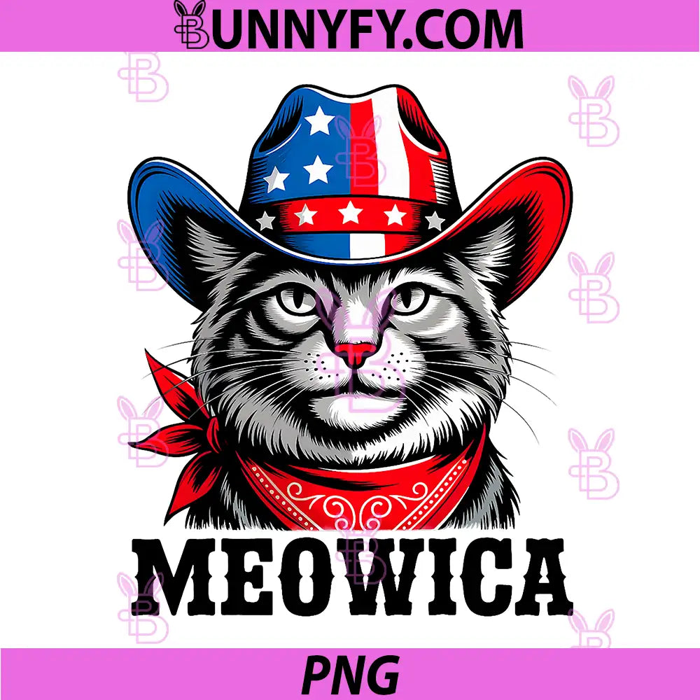 Cat 4th of July Patriotic PNG, Cat Lover Meowica Fourth of July PNG