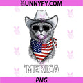 Cat American Flag Bandana PNG, Cowboy Hat Sunglasses PNG