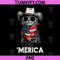Cat American Flag Bandana PNG, Cowboy Hat Sunglasses Cool Western PNG 