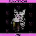 Cat Beer Y2k Vintage 90s PNG, Funny Cats Meme Fun Kitty Drunk PNG