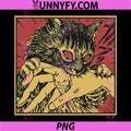 Cat Bite Horror Anime PNG, Creepy Crazy Cat Japanese PNG