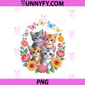 Cat Flower Floral Cute Kitten PNG, Vintage Flowers Art Cat Lover PNG