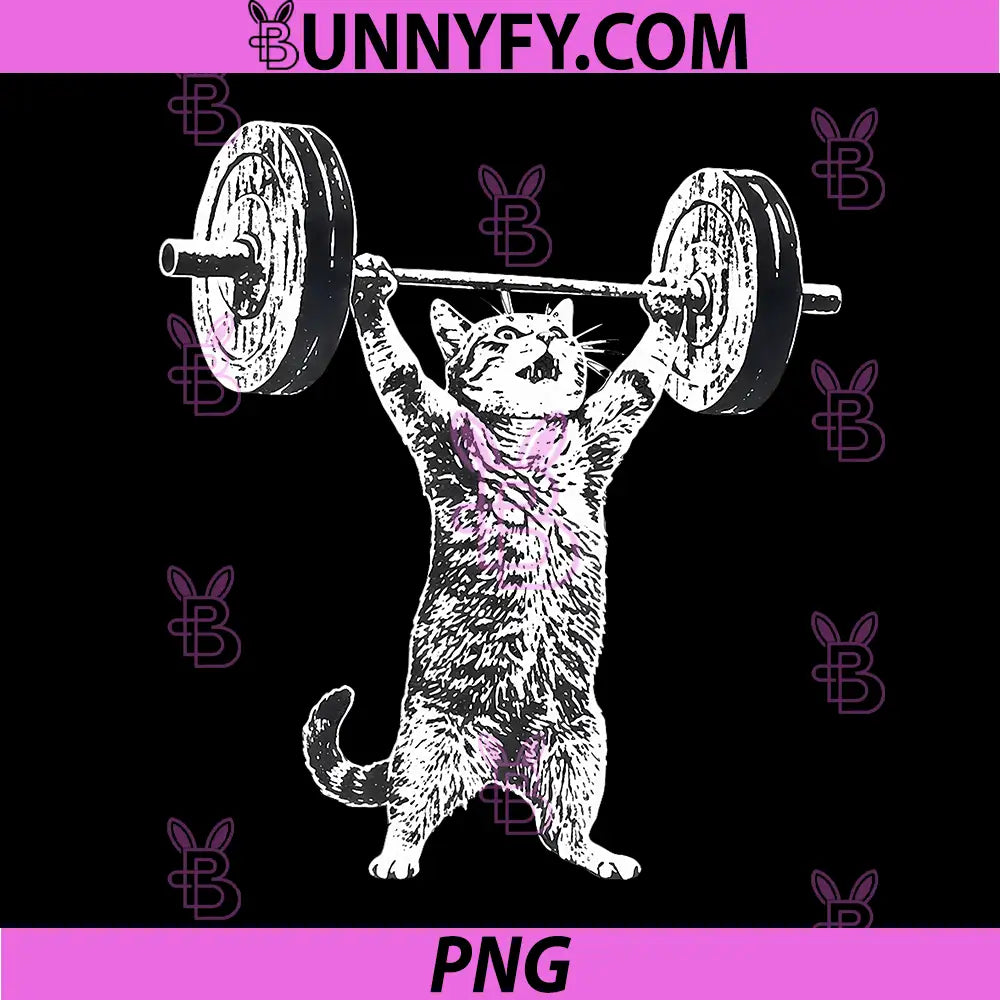Cat Gym Funny PNG, Deadlift Cat Meme PNG