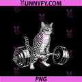 Cat Gym PNG, Funny Deadlift Cat Meme PNG