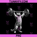 Cat Gym PNG, Funny Deadlift Cat Meme PNG