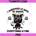 Cat I Survived 67 Days Of School PNG, Teachers Students Six Seven PNG