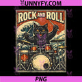 Cat Playing Drums Rock On PNG, Vintage Rock Drummer Cat PNG