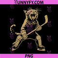 Cat Playing Hockey On Ice Fun PNG, Sports Cat Fan Vintage Design PNG