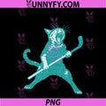 Cat Playing Hockey On Ice Fun Sports PNG, Cat Fan Vintage Design PNG