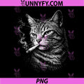 Cat Smoking Cigarette PNG, Funny Animal Face Meme Vintage PNG