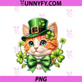 Cat St. Patrick’s Day Irish Leprechaun Hat PNG, Funny Cat Lover PNG
