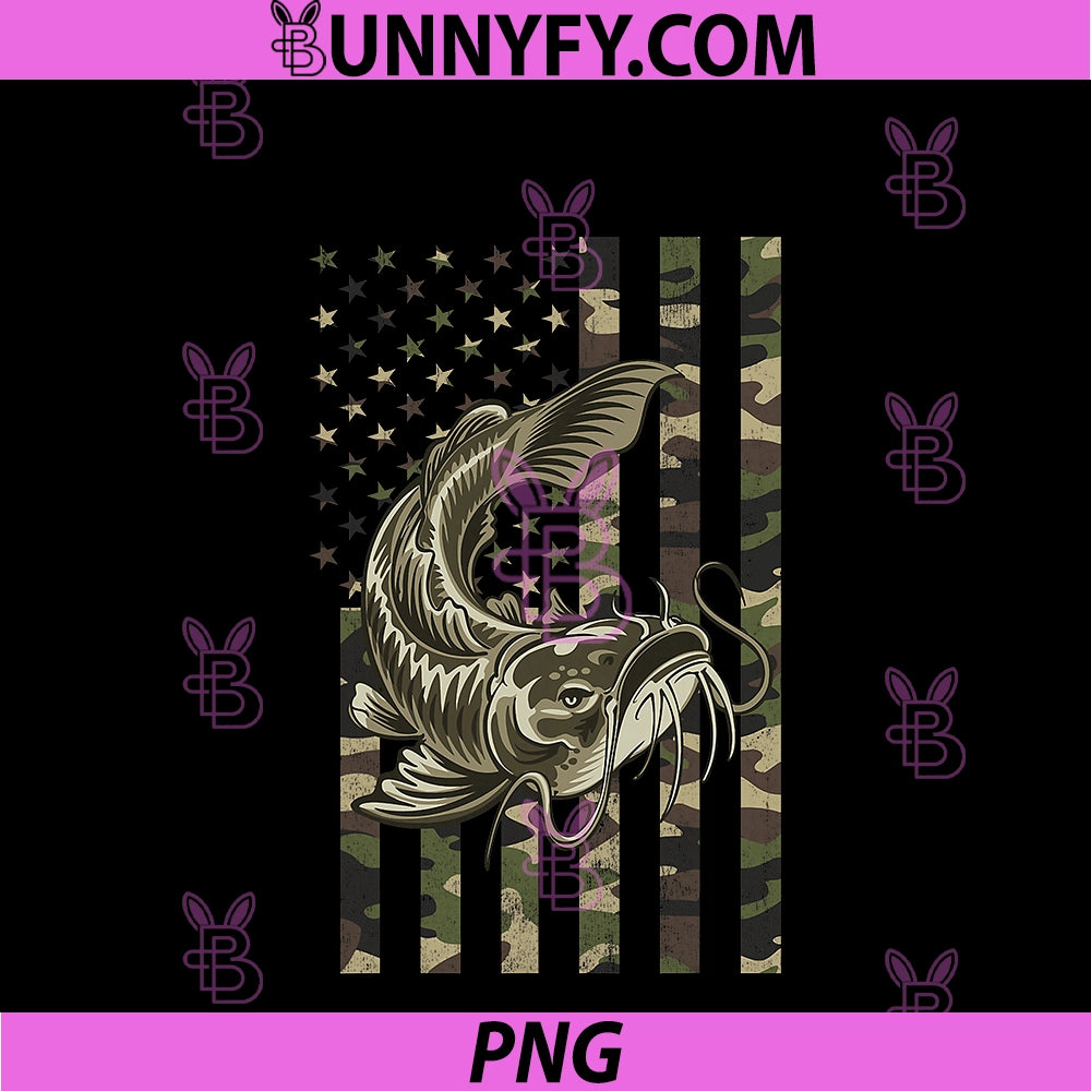 Catfishing, Camo PNG, American Flag With Catfish PNG