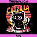 Catzilla Giant Black Cat PNG, Retro Japanese Kaiju Monster PNG